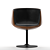 Walnut Swivel Club Chair 3D model small image 2