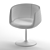 Walnut Swivel Club Chair 3D model small image 3