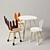 Cute Animal Children's Chairs and Table 3D model small image 6