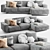 Elegant Diane Corner Sofa 3D model small image 1