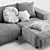 Elegant Diane Corner Sofa 3D model small image 2