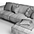 Elegant Diane Corner Sofa 3D model small image 5