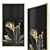 Gilded Black Foliage Wall Art 3D model small image 6