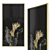 Gilded Black Foliage Wall Art 3D model small image 8