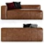 Luxurious and Versatile Mello Brown Sofa 3D model small image 1