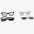 Foldable Sunglasses in Black/White 3D model small image 9