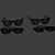 Foldable Sunglasses in Black/White 3D model small image 10