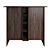 Sleek Wood and Stone Media Cabinet 3D model small image 5