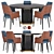Elegant 10-Seat Dining Table Set 3D model small image 1