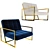 Luxurious Golden Lounge Chair 3D model small image 1