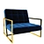 Luxurious Golden Lounge Chair 3D model small image 3