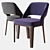 Minotti Owens Chair: Wood Base 3D model small image 1