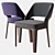 Minotti Owens Chair: Wood Base 3D model small image 2