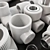 Smooth 3D Fittings: White Plastic Fittings 3D model small image 3