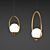 Nordic Glass Ball LED Chandelier 3D model small image 3