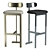 Elegant Corset Stool: Leather, Steel, Bar/Counter Height 3D model small image 1