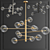 Antique Brass Glass Chandelier 3D model small image 1