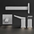 Gessi Rilievo Chrome Bathroom Faucets 3D model small image 3