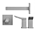 Gessi Rilievo Chrome Bathroom Faucets 3D model small image 6