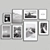 Modern Interior Picture Frames Set 3D model small image 1