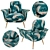 Elori La Redoute: Stylish Armchair with Print 3D model small image 2