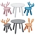 Nordic Animal Chairs: Elch and Kaninchen 3D model small image 1