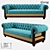 Modern Loft Style Sofa - 3663 Model 3D model small image 1