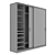 Elite Platinum Cabinet and Wardrobe Filling 3D model small image 2