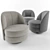 Stylish Swivel Armchair 3D model small image 2