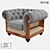 LoftDesigne 4187: Stylish Wood Armchair with Fabric Upholstery 3D model small image 1
