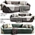 Sleek Baker Form Sofa 3D model small image 1