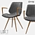 Elegant Metal and Fabric Chair 3D model small image 1