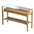 Danish-inspired Oak Console with Leather-Clad Drawers 3D model small image 1