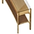 Danish-inspired Oak Console with Leather-Clad Drawers 3D model small image 4
