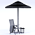 Sambesi Straw Umbrella: Stylish Shade on Sunny Days 3D model small image 1
