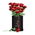 Elegant Red Rose Vase 3D model small image 1