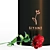 Elegant Red Rose Vase 3D model small image 3