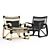 Rattan Chair, Black with Bindings 3D model small image 1
