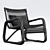 Rattan Chair, Black with Bindings 3D model small image 3