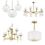 Modern Brass Chandelier Collection 3D model small image 1