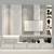 Modern TV Wall Set 58 3D model small image 3