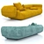 Modular Tactile Sofa 3D model small image 1