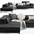 Luxury Italian Leather Sofa 3D model small image 1