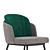 Velvet Two-Tone Penelope Chair 3D model small image 5