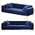 Nirvana Elegant 3-Seater Sofa Bed 3D model small image 1