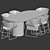 Modern Dining Set: Racer Chair + Moon Table 3D model small image 3