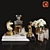 Brass Chess Liquor Set & Hydrangea Sculpture 3D model small image 1