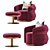 Taylor LLorente Contour Lux: Modern Metal Armchair & Pouf 3D model small image 2