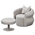 Taylor LLorente Contour Lux: Modern Metal Armchair & Pouf 3D model small image 4