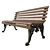 Classic City Bench in White 3D model small image 1